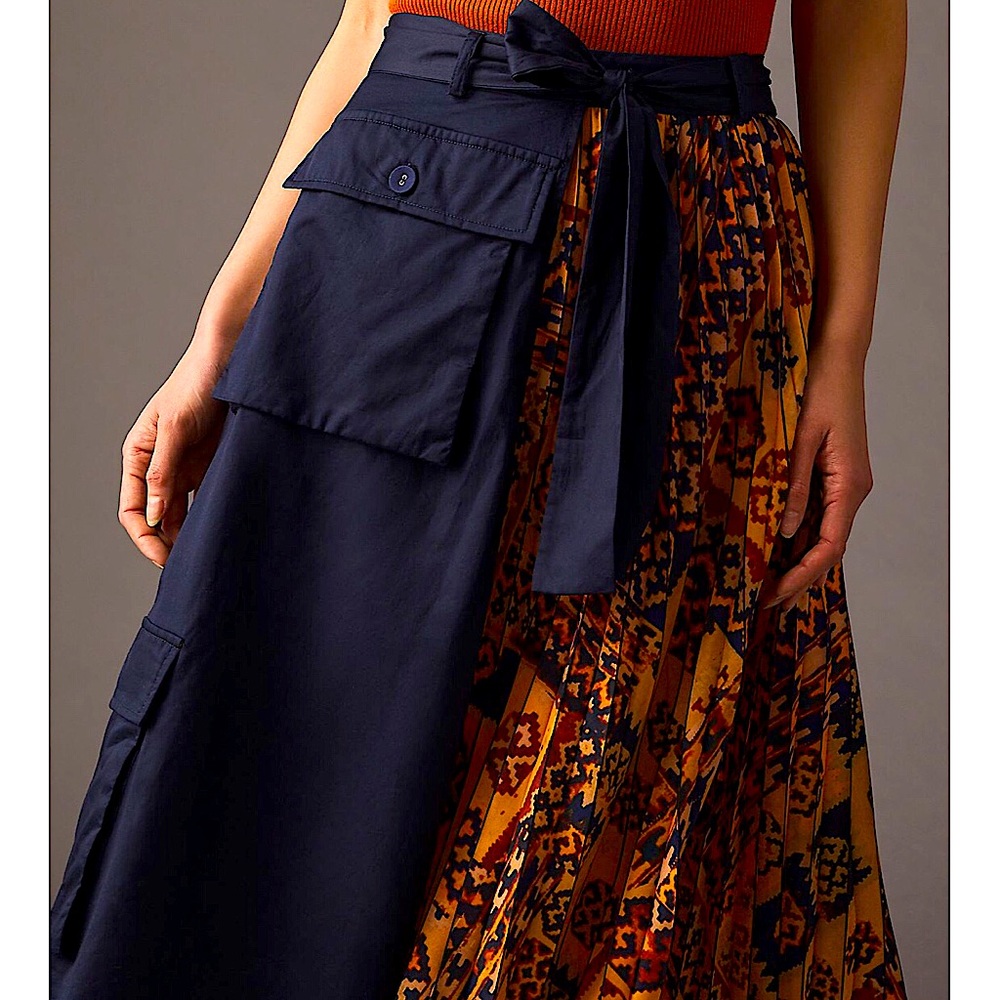 ANTHROPOLOGIE Eva Franco Pleated Cargo Skirt - Picture 5 of 12